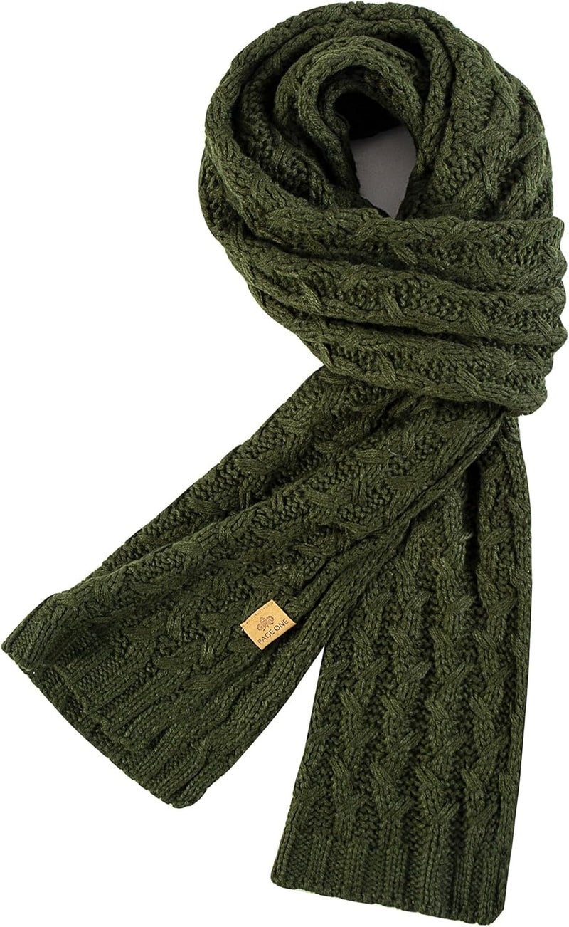 PAGE ONE Women's Ribbed Knit Scarf Winter Warm Long Big Wrap Cashmere Wool Thick Large Chunky Scarf for Women - Image 1
